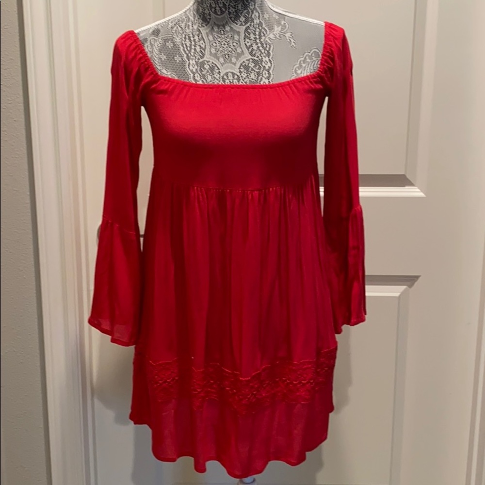 Altar’d State Red Off shoulder Dress